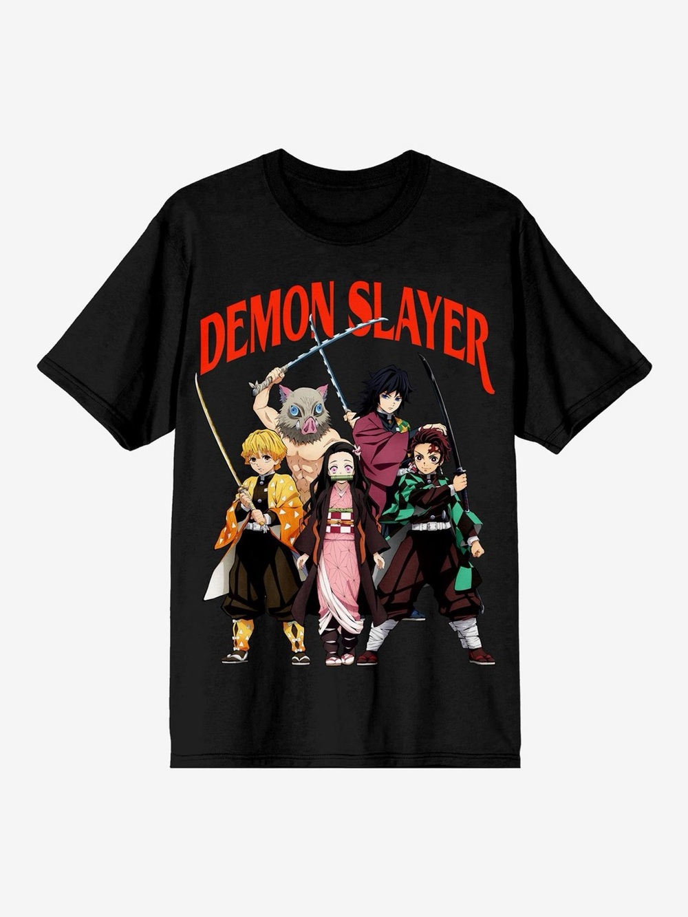 Demon Slayer Kimetsu No Yaiba Mens Size XL Black Group Graphic T-Shirt